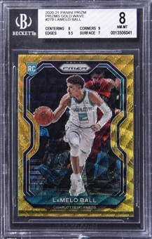 2020-21 Panini Prizm Gold Wave #278 LaMelo Ball Rookie Card - BGS NM-MT 8